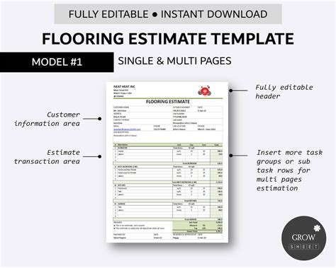 Flooring Estimate Template Excel